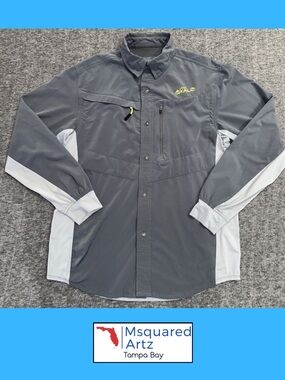 Loco Skail Performance Fishing Shirt Gray Ventilated Long Sleeve Size Small
